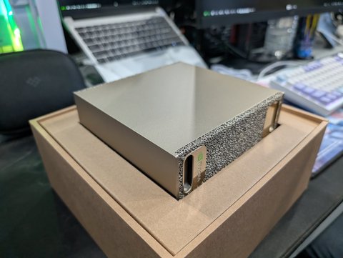 Shiny clean DGX Spark in its box